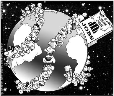 spud and Barry Deutsch ‘global unemployment’